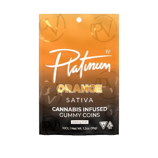 Platinum Orange Gummies 10pc 100mg THC (Sativa)
