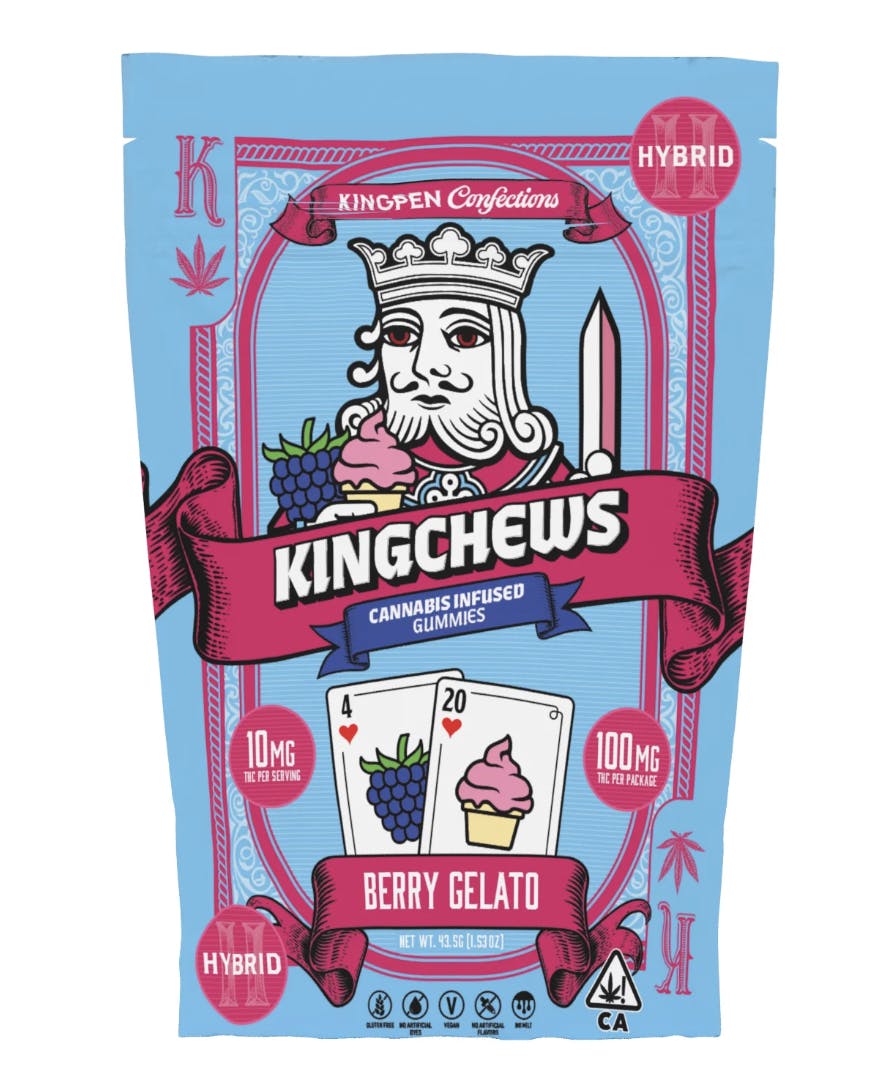 Kingpen Kingchews Berry Gelato Gummies 100mg THC