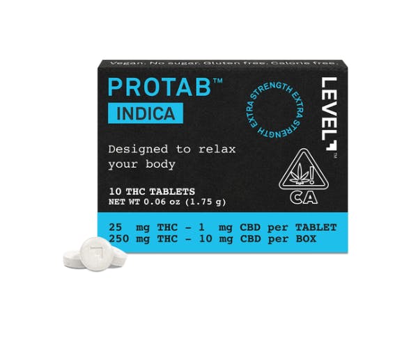 PROTAB | Indica Tablets 25:1 THC:CBD | 250mg | 10ct | 25mg/ea