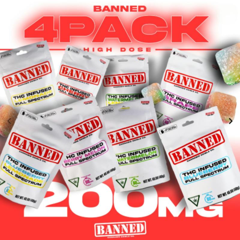 BANNED | Full Spectrum | Gummy Clusters | Green Apple | 200mg