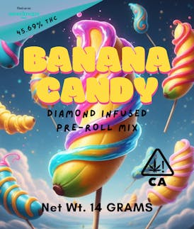 Banana Candy 14 Grams Premium Diamond Infused Pre-Roll Mix - Indica