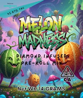 Melon Madness 14 Grams Premium Diamond Infused Pre-Roll Mix