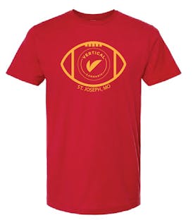 CHIEFS X VERTICAL T-SHIRT RED FOOTBALL X-LARGE
