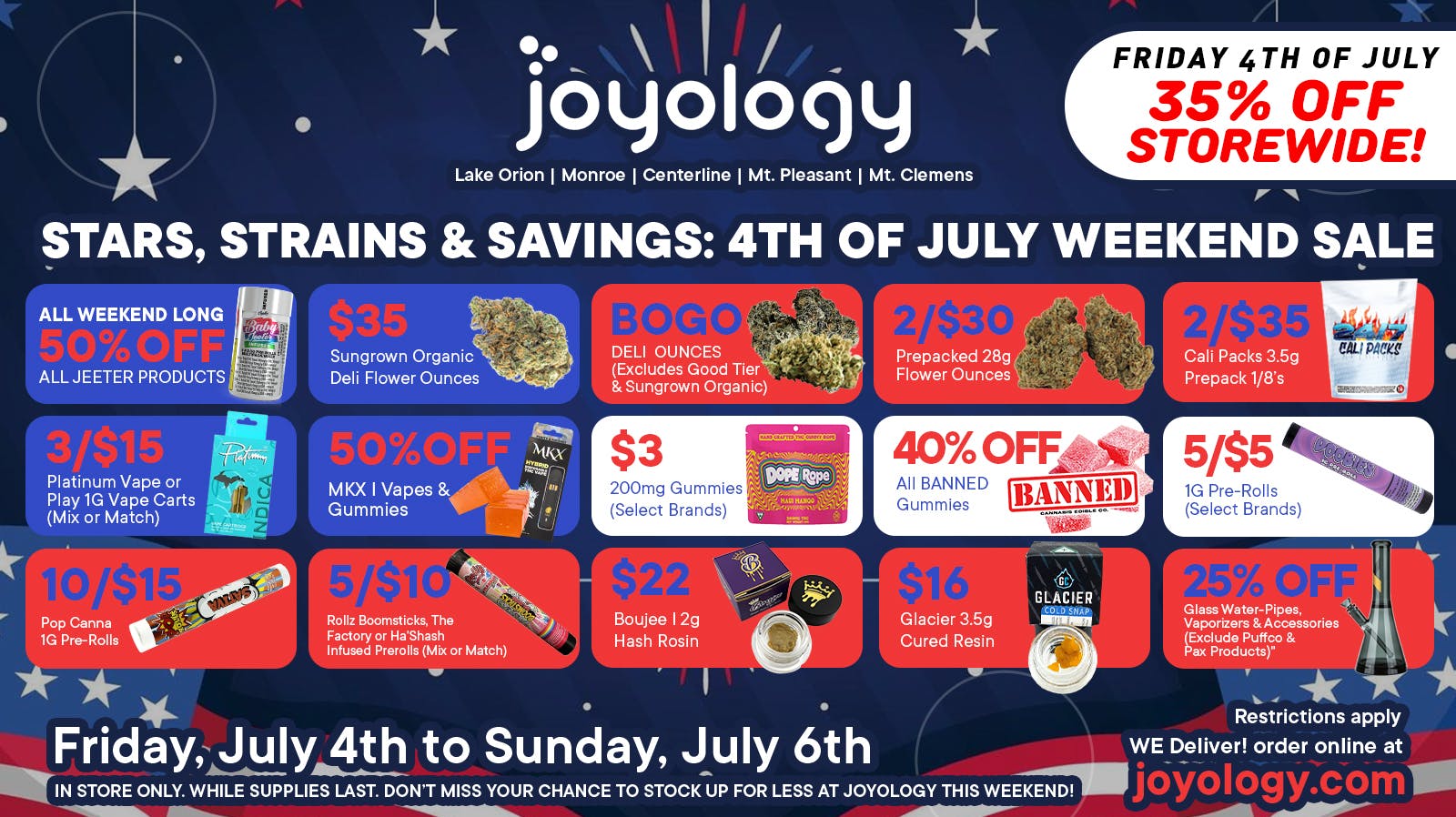 are the dispensaries having a 4th of july sale