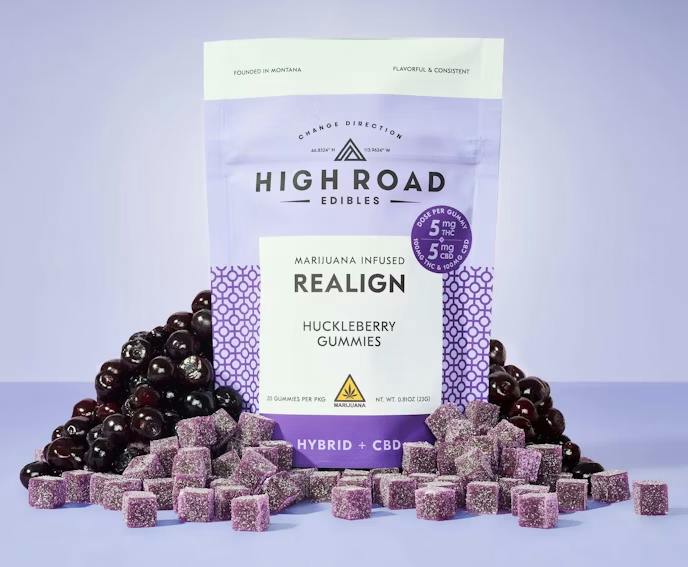 1:1 Huckleberry Realign Gummies, 100mg 20-pack