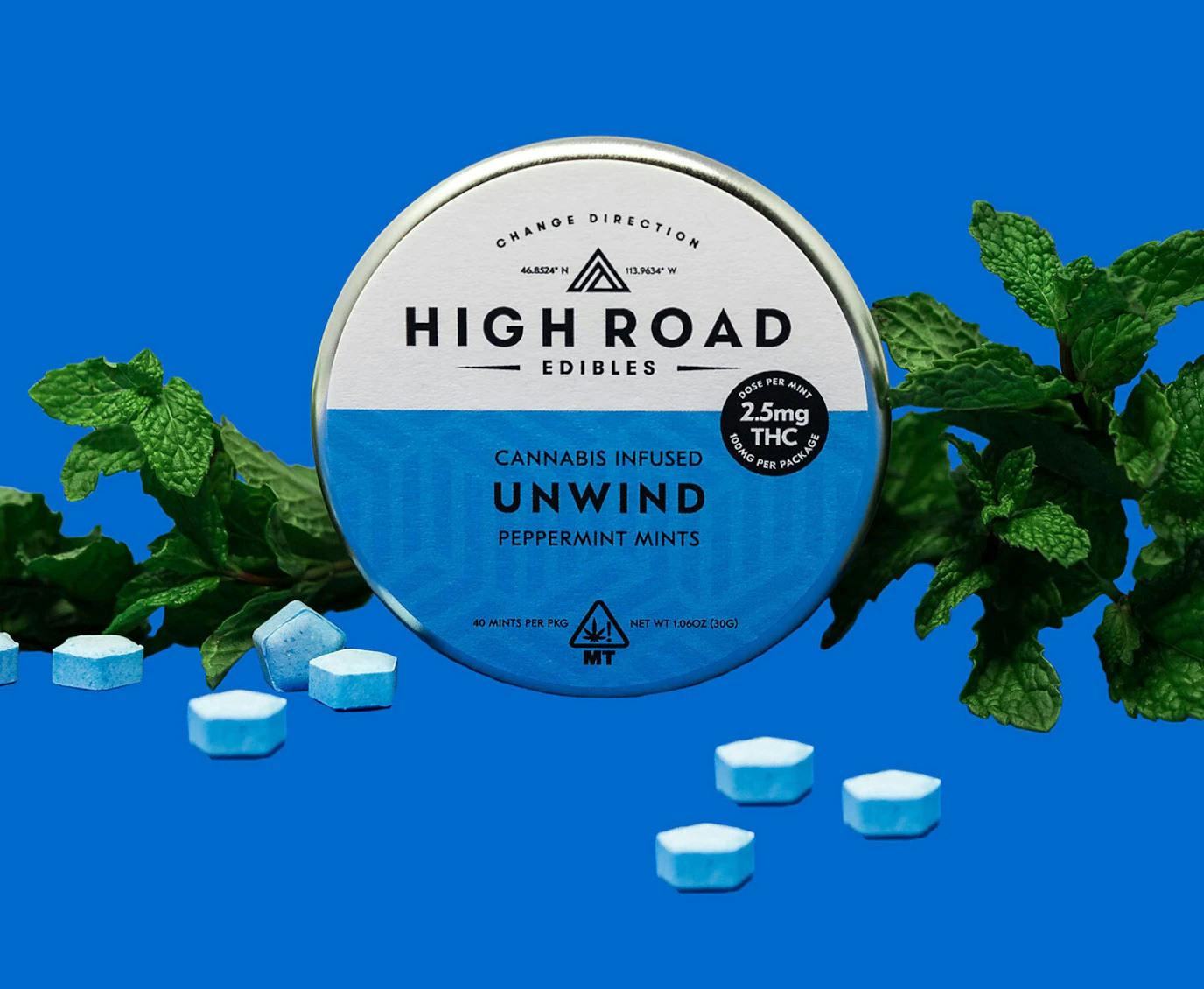 Peppermint Unwind Mints, 100mg 40-pack