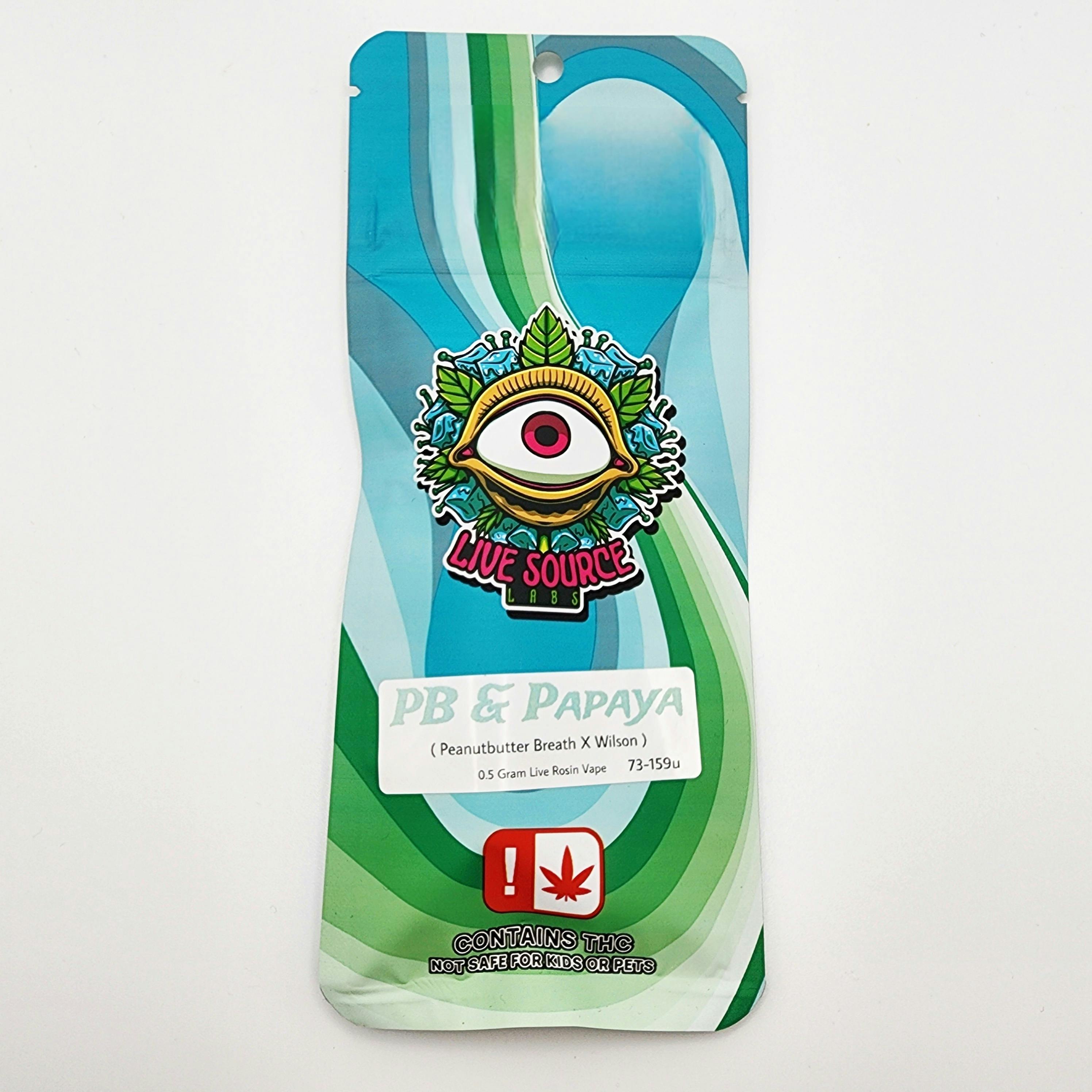 Live Source 0.5g Live Rosin Tank - PB & Papaya