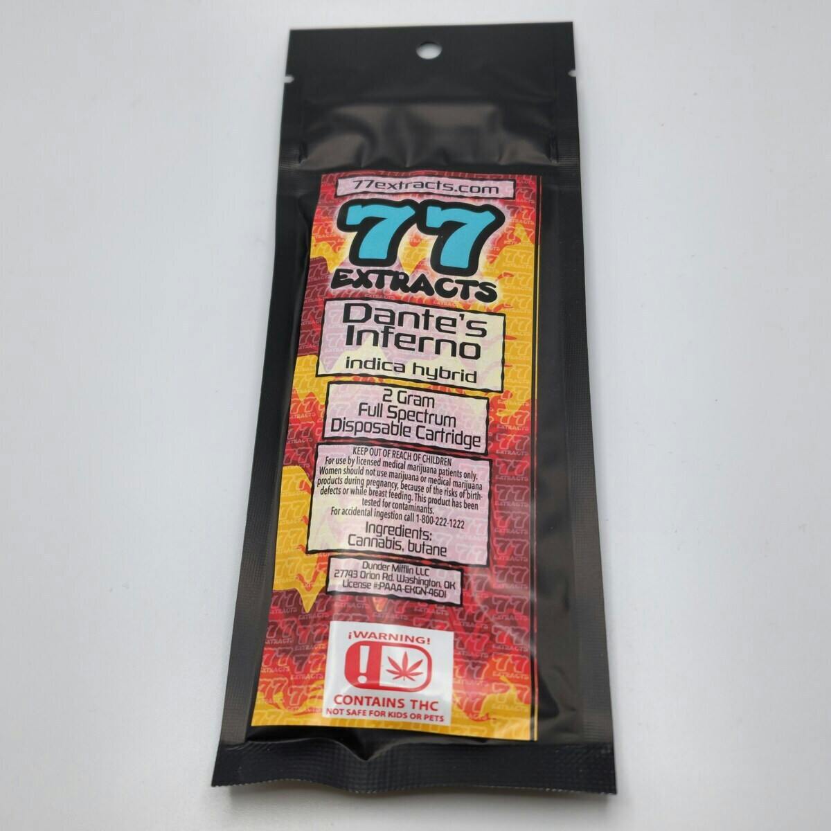 77 Extracts 2g Disposable - Dante's Inferno