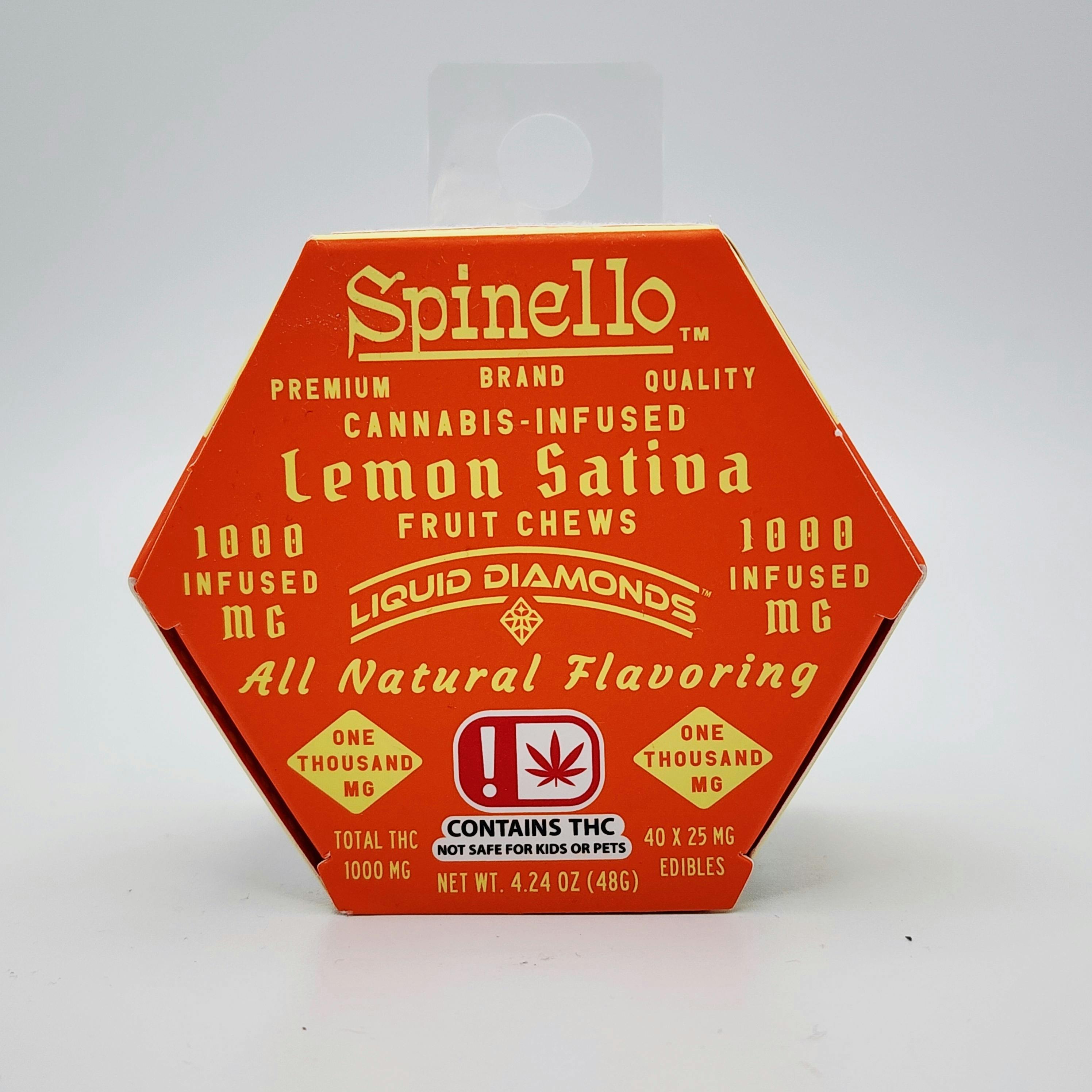 Lemon Sativa Liquid Diamond Fruit Chews | 1000mg | 40ct | 25mg/ea