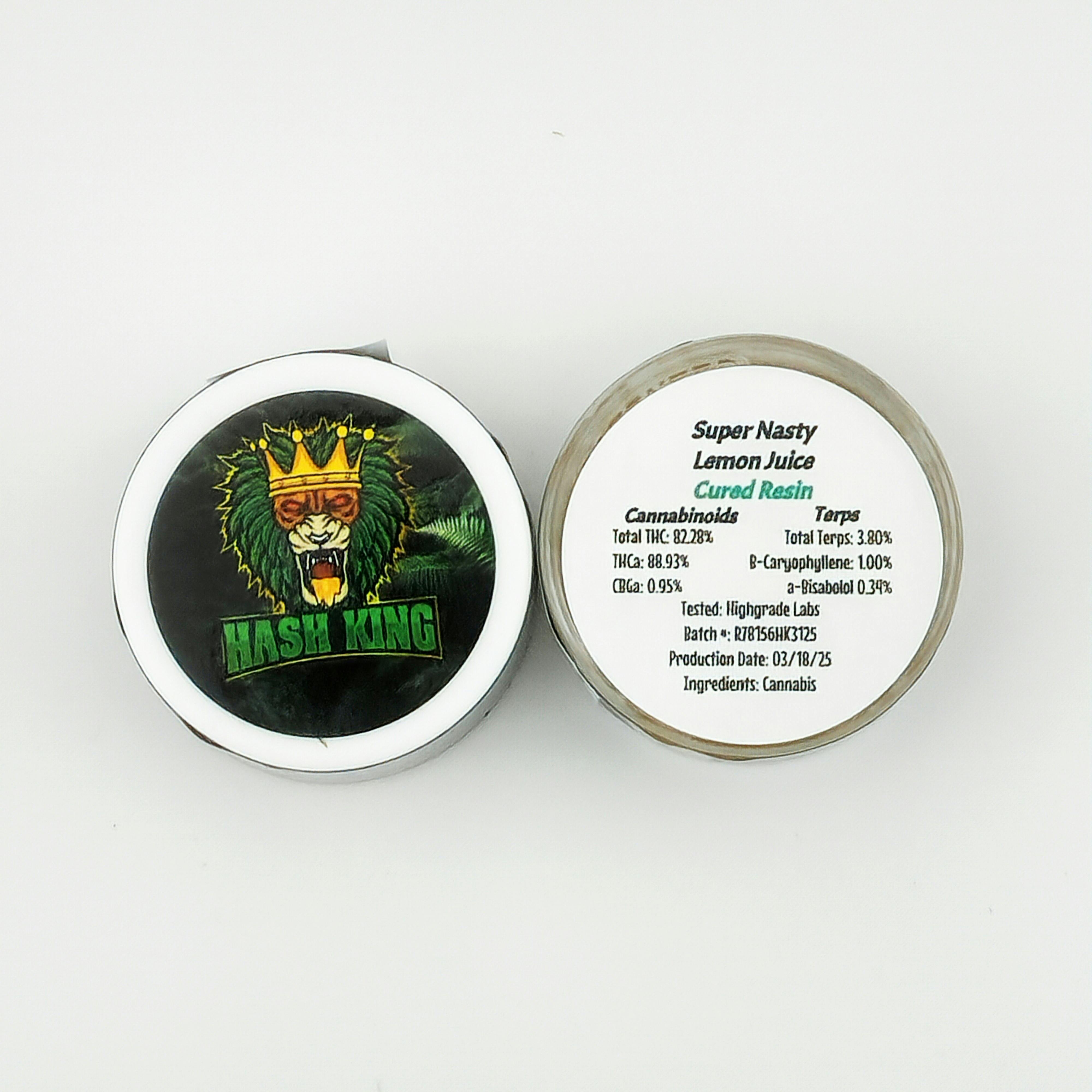 Hash King 2g Cured Resin - Super Nasty Lemon Juice