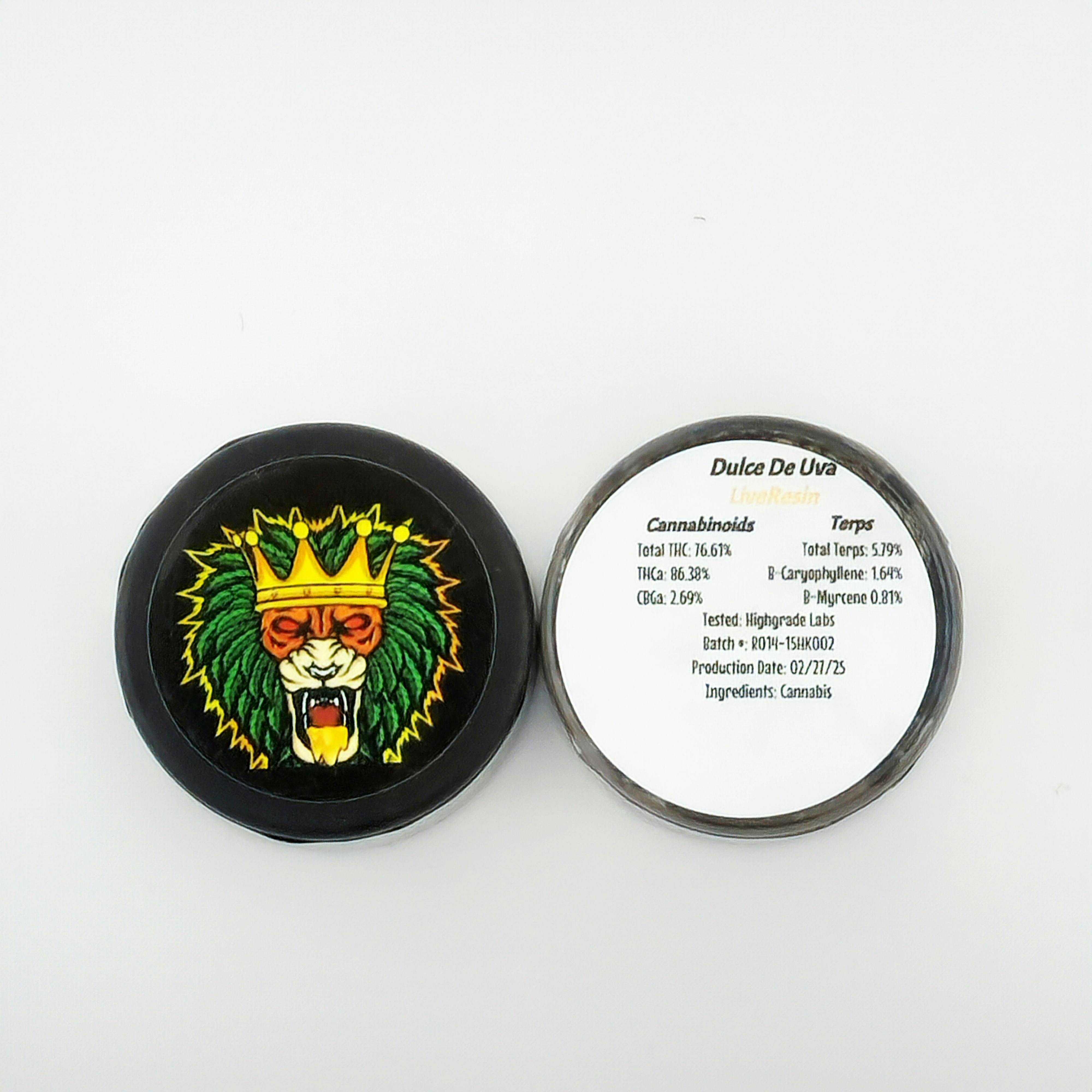 Hash King 2g Live Resin - Dulce De Uva