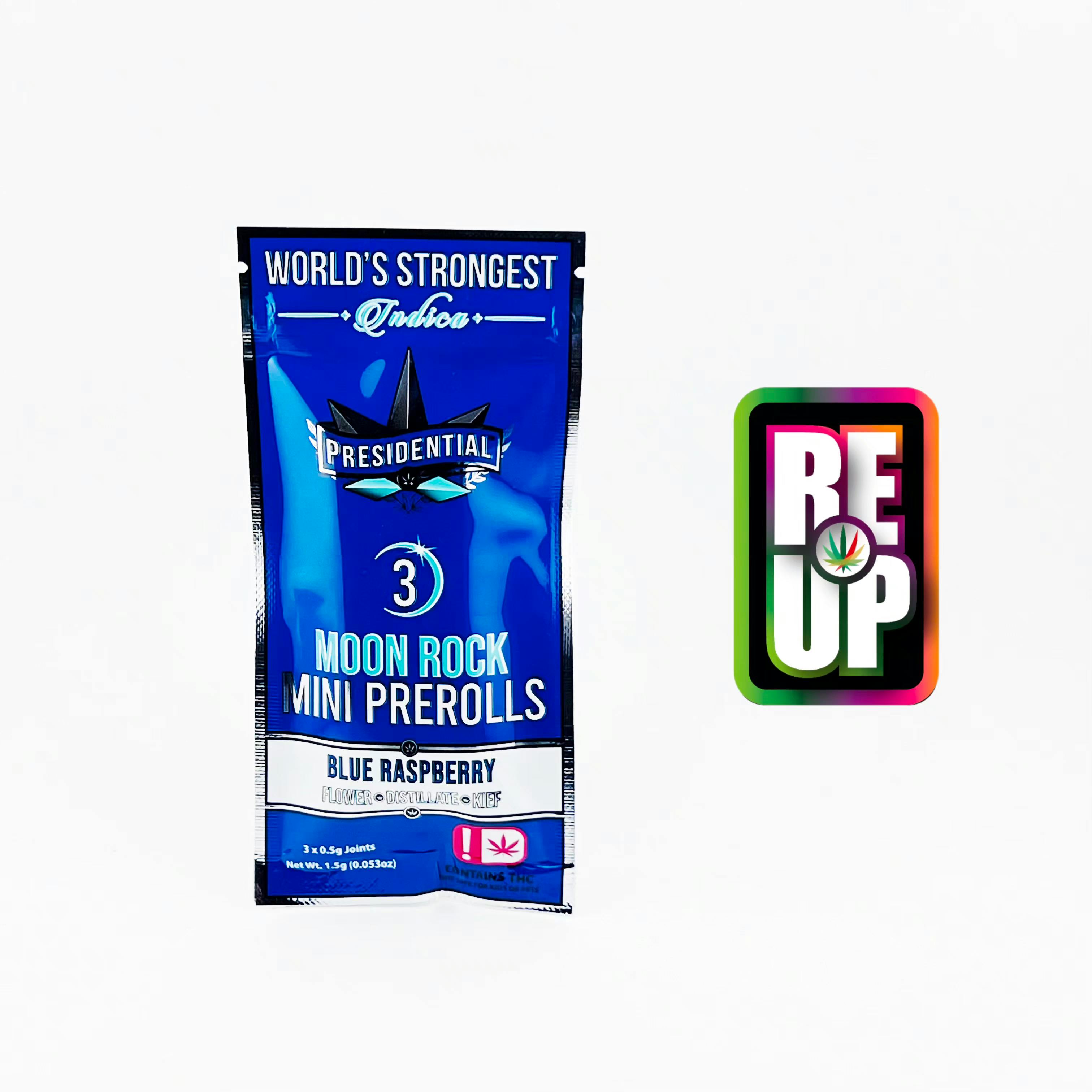 Presidential | Blue Raspberry Moon Rock | Infused Blunts | 0.7g each | 3pk