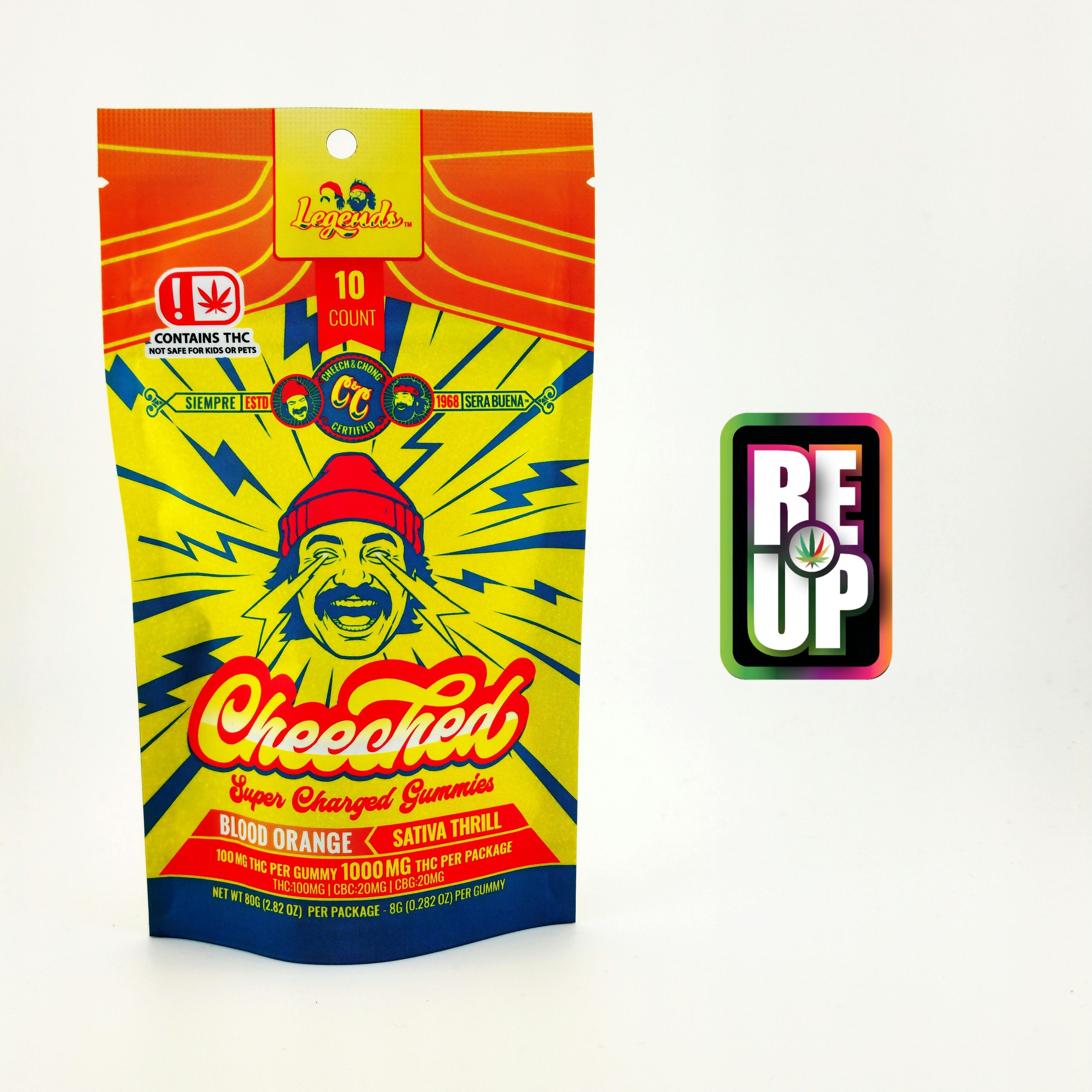 Cheeched - High Dose Legends - Sativa - Blood Orange - 10 pack Gummies