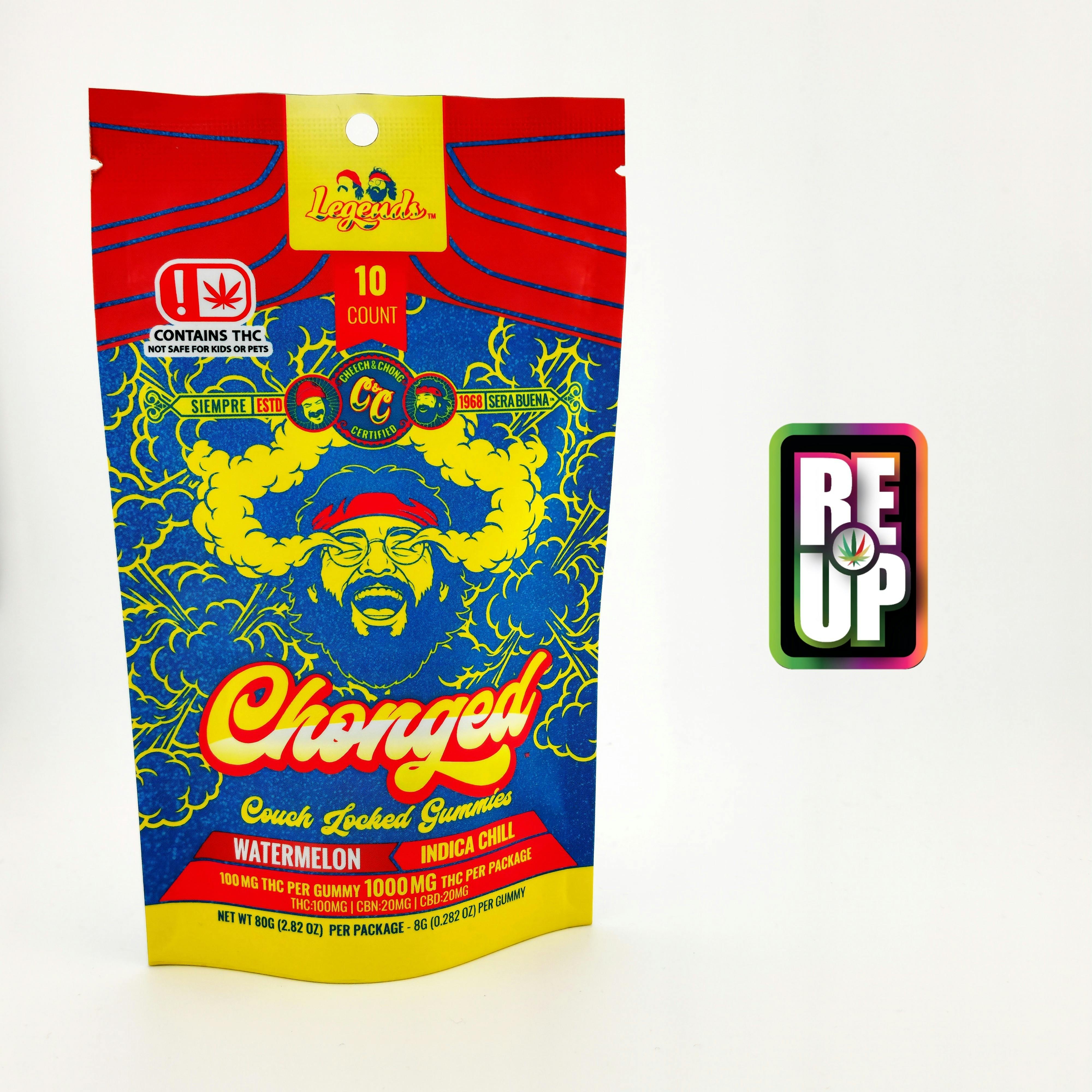 Chonged - High Dose Legends - Indica - Watermelon - 10 pack Gummies
