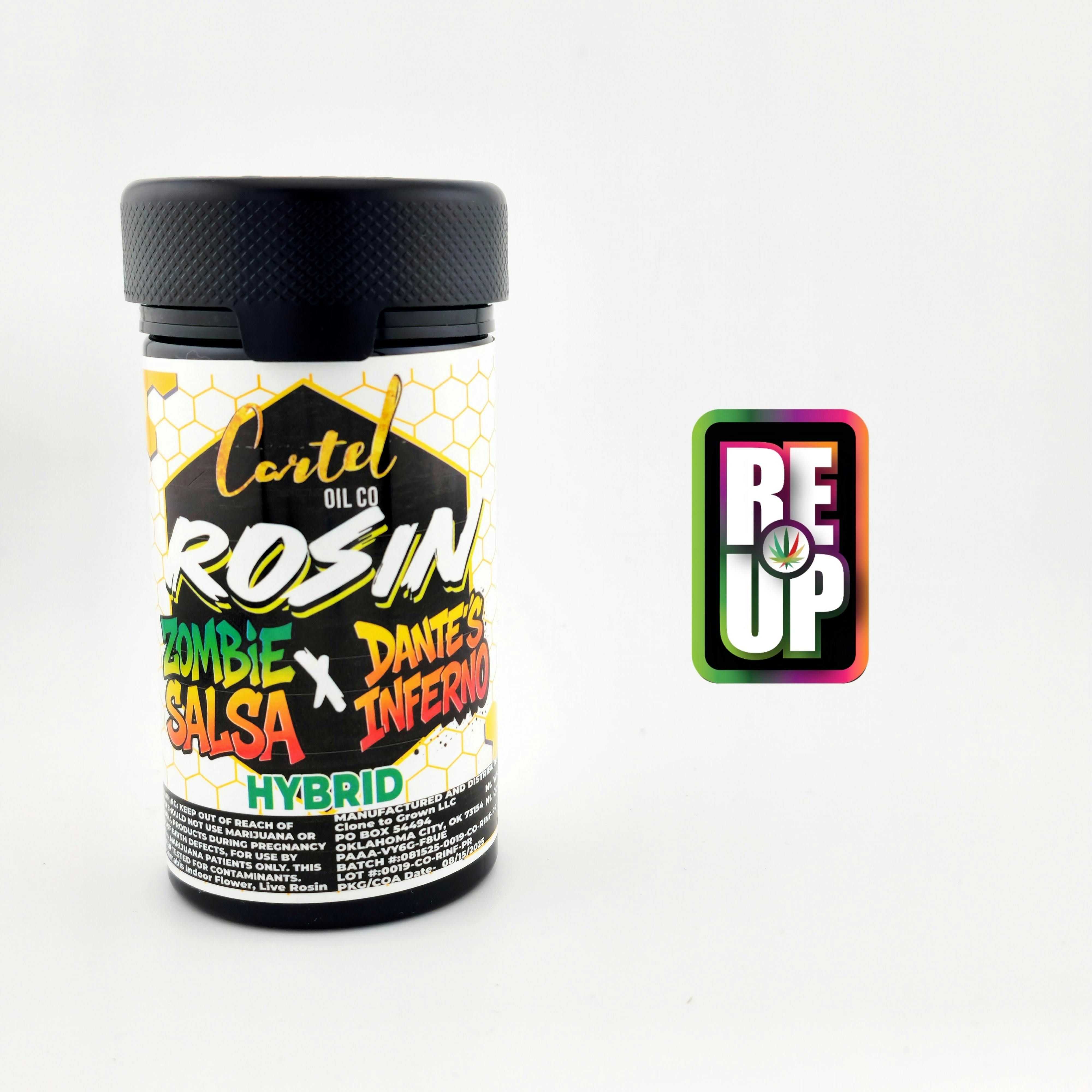 Cartel 1.2g Rosin Infused Preroll 5 pack - Zombie Salsa X Dante's Inferno