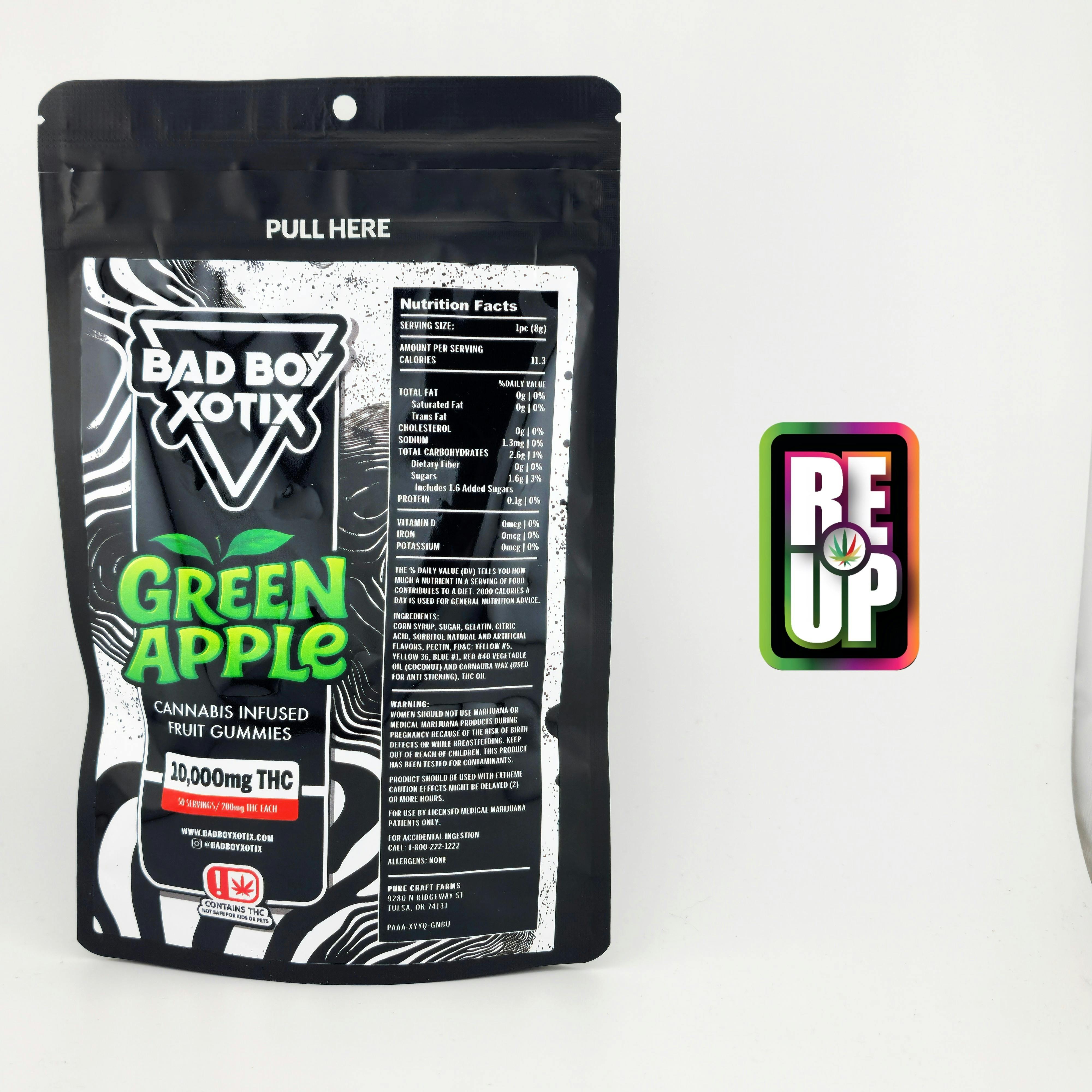 10,000mg Green Apple | Gummies | Bad Boy Xotix | Gummies | 100pk | 10000mg/