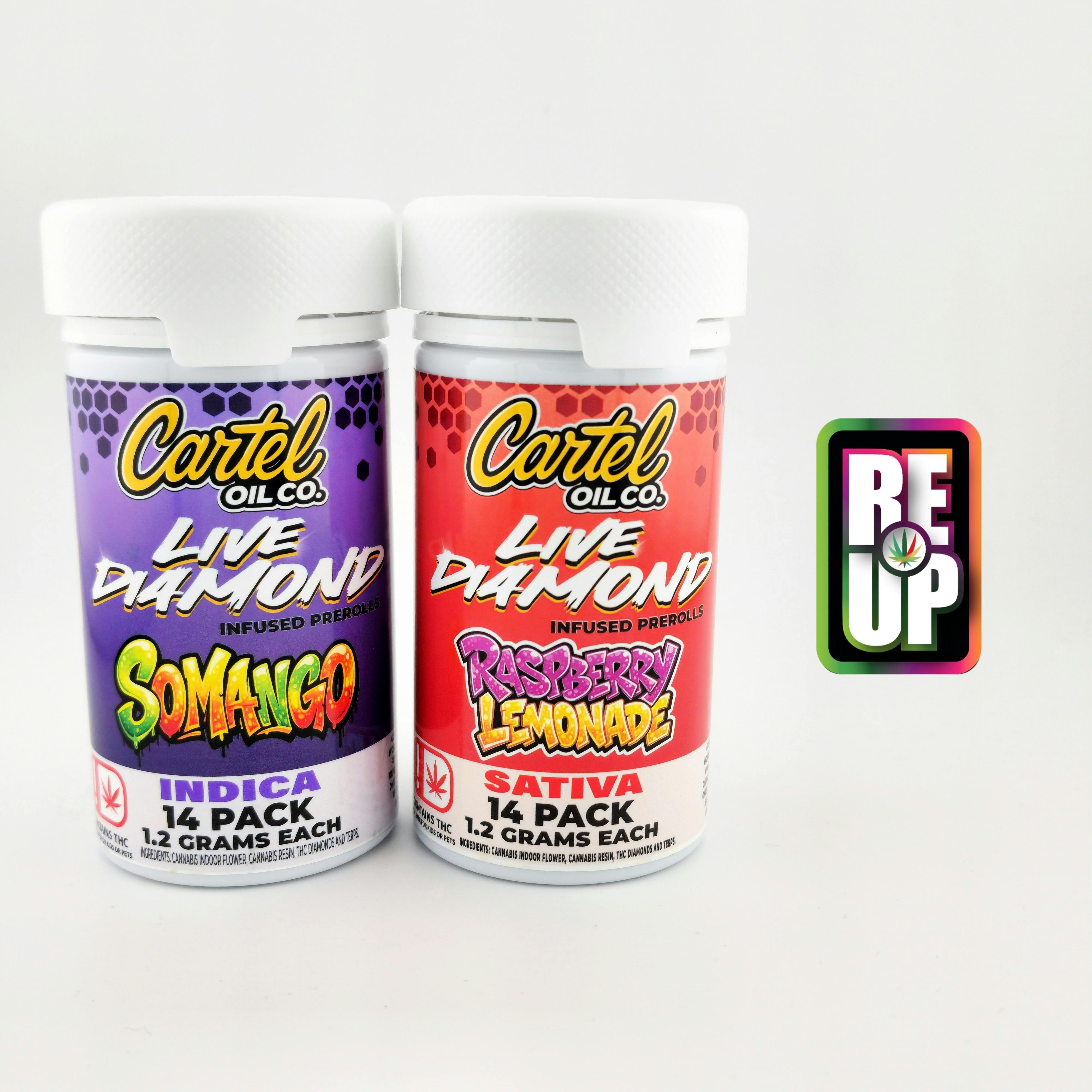 Cartel 1.2g Diamond Infused Preroll 14 pack - Strawberry Banana Smoothie