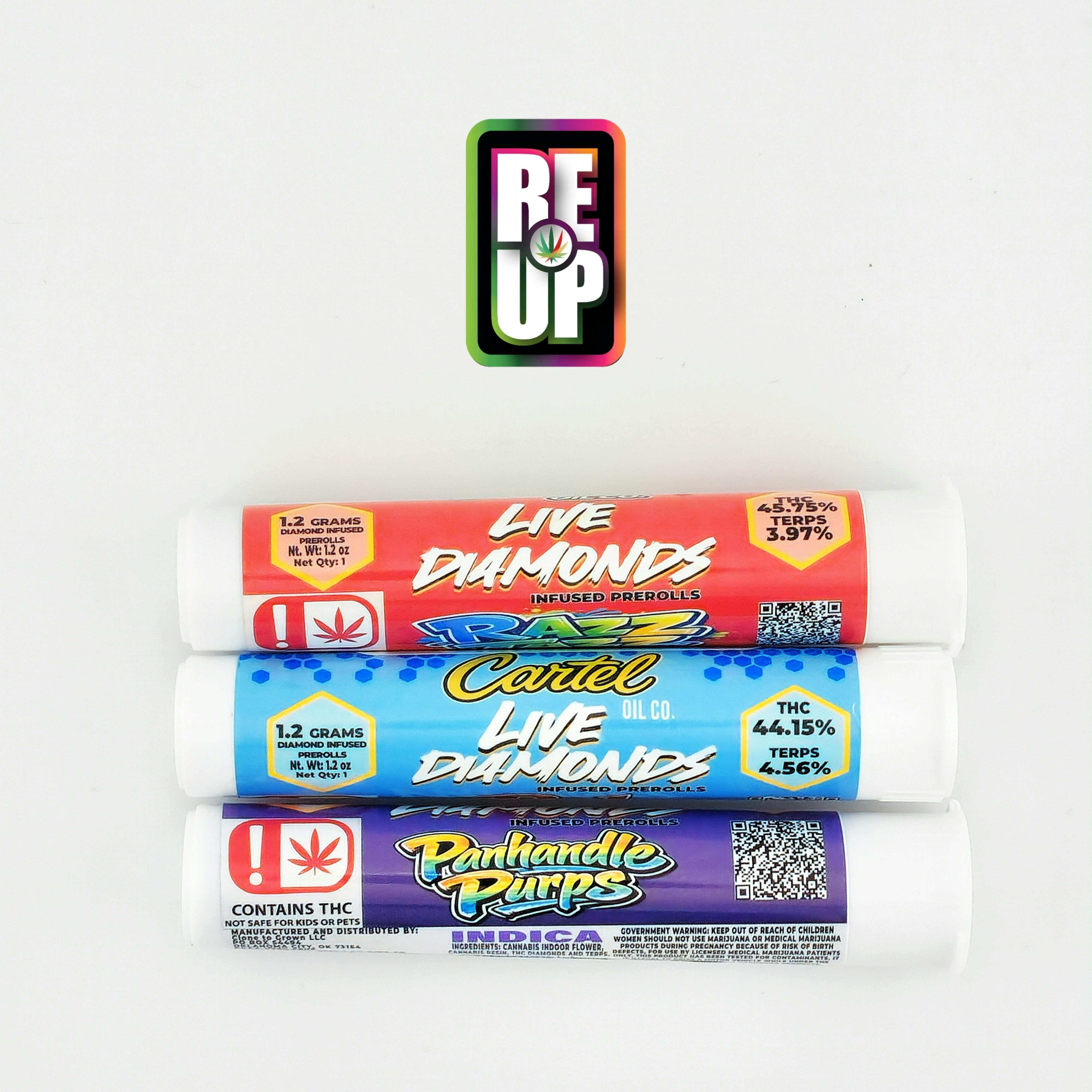 Cartel 1.2g Diamond Infused Preroll - Bolo Runtz