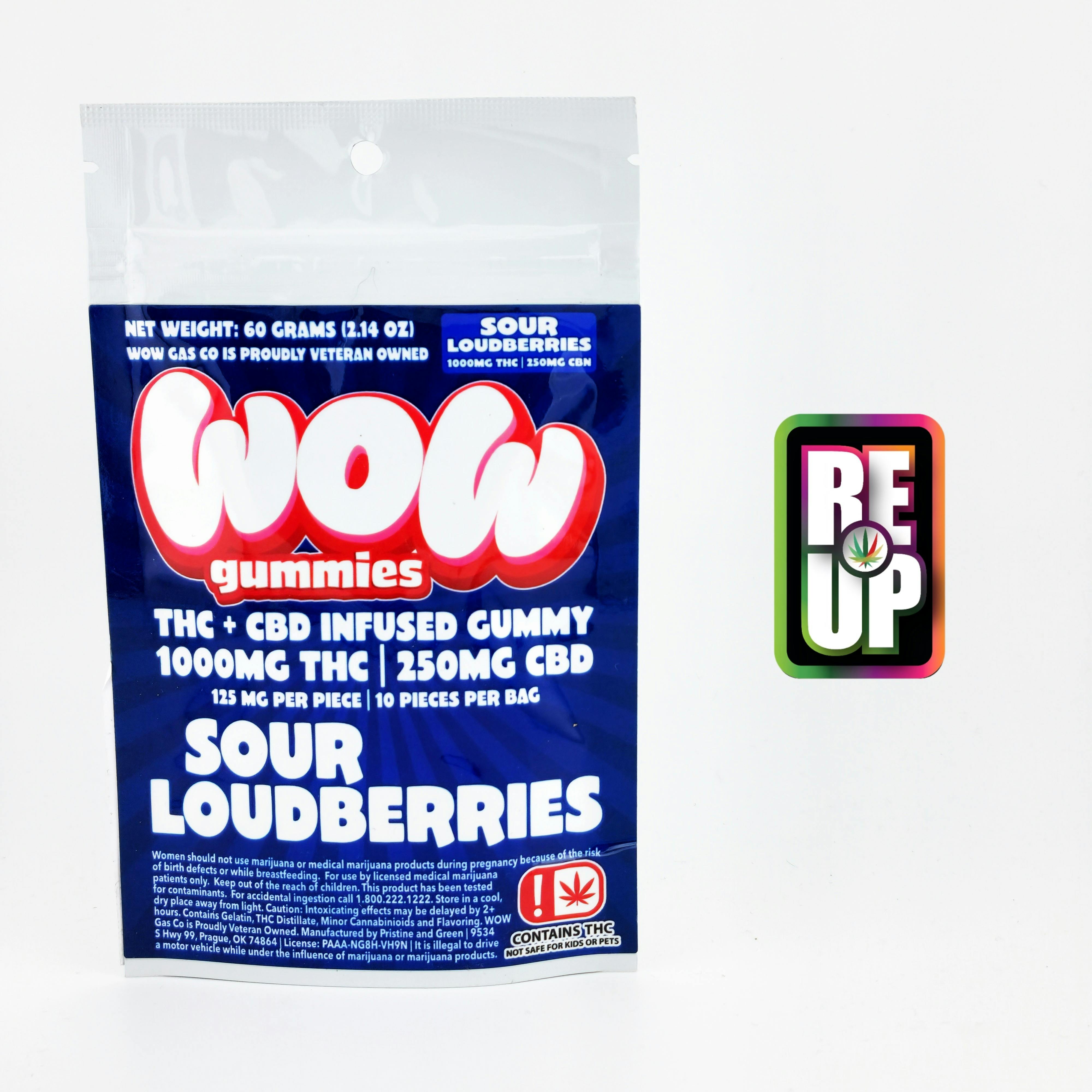 WOW 1250mg Gummies - Sour Loudberries