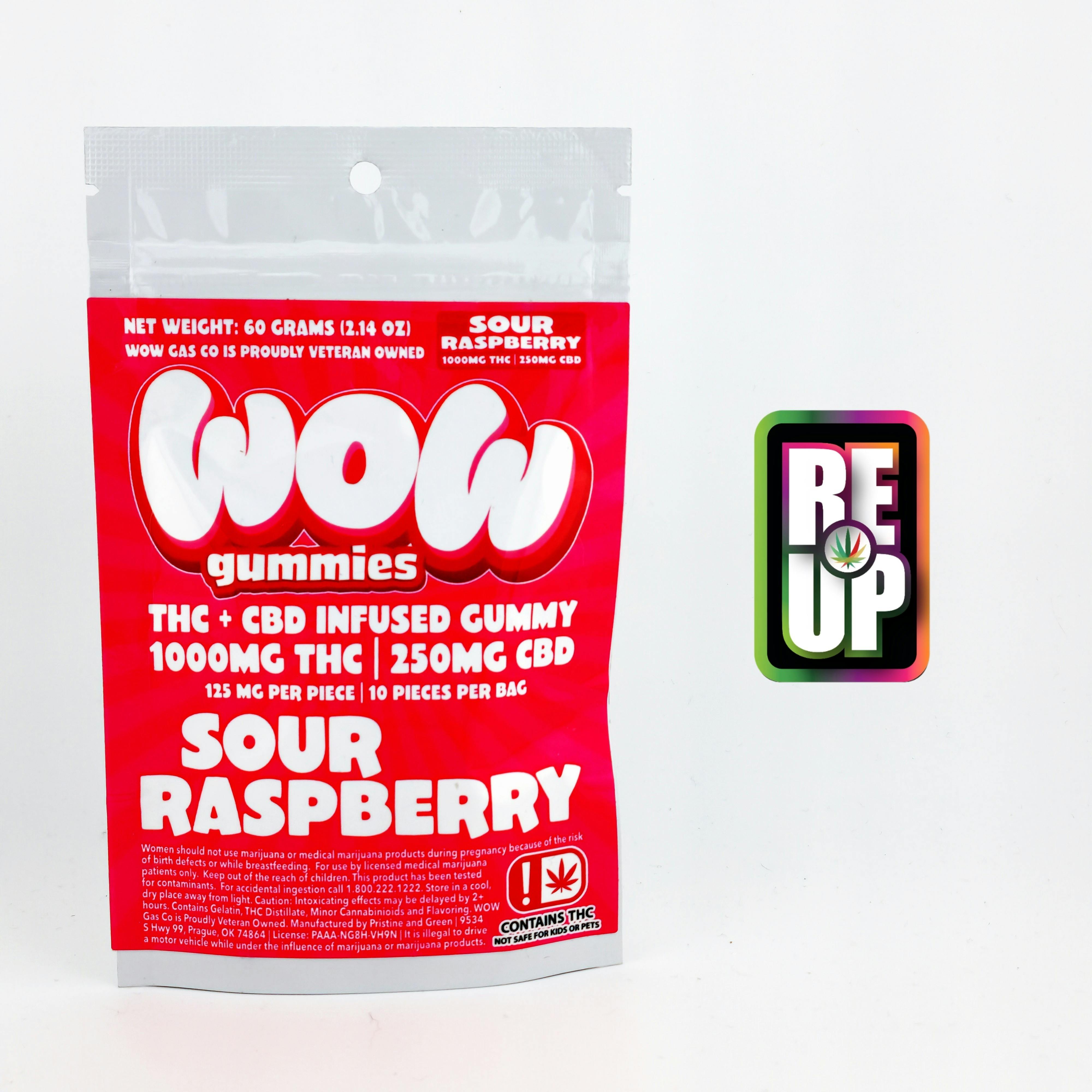 WOW 1250mg Gummies - Sour Raspberry