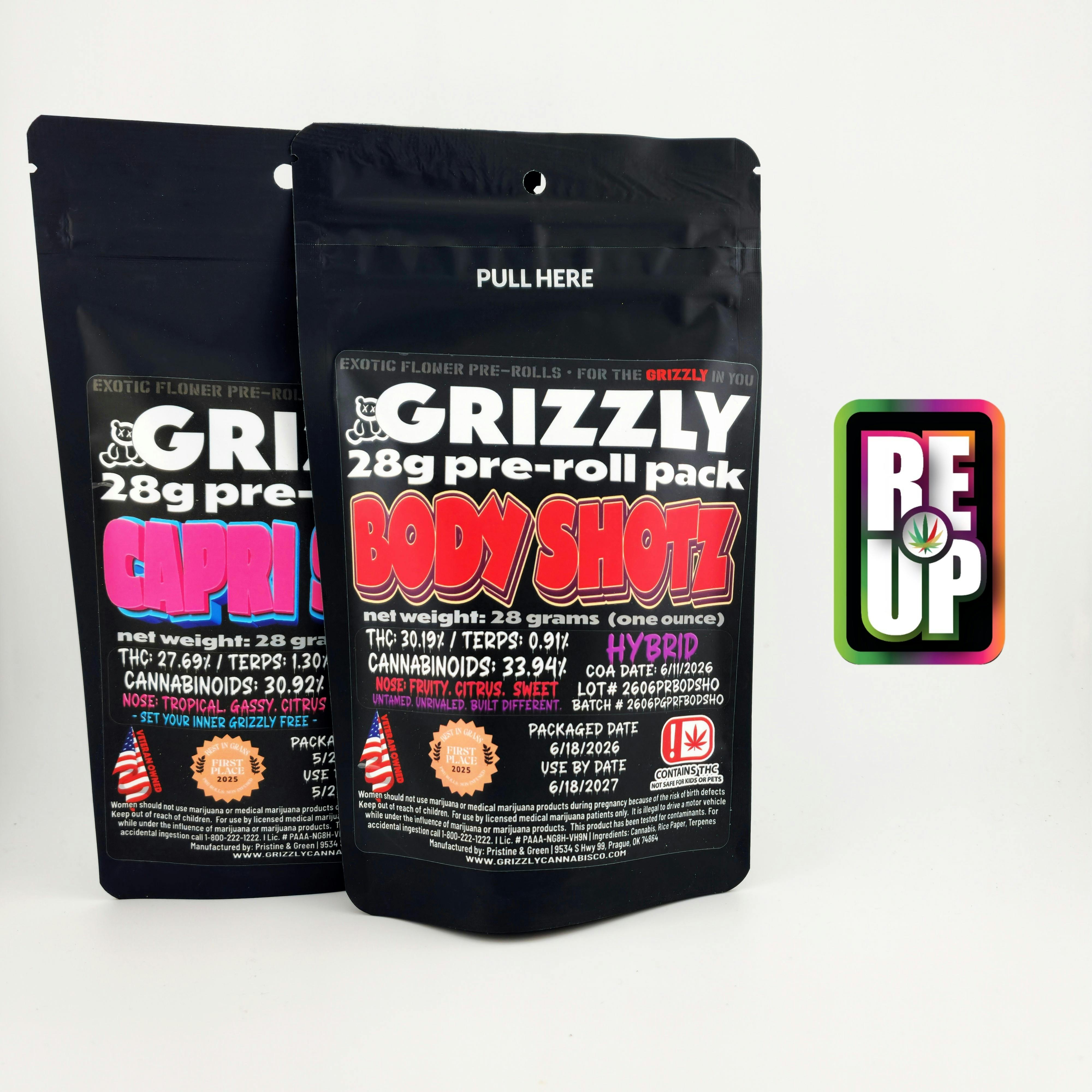 Grizzly 28g Preroll Pack - Mac Banger
