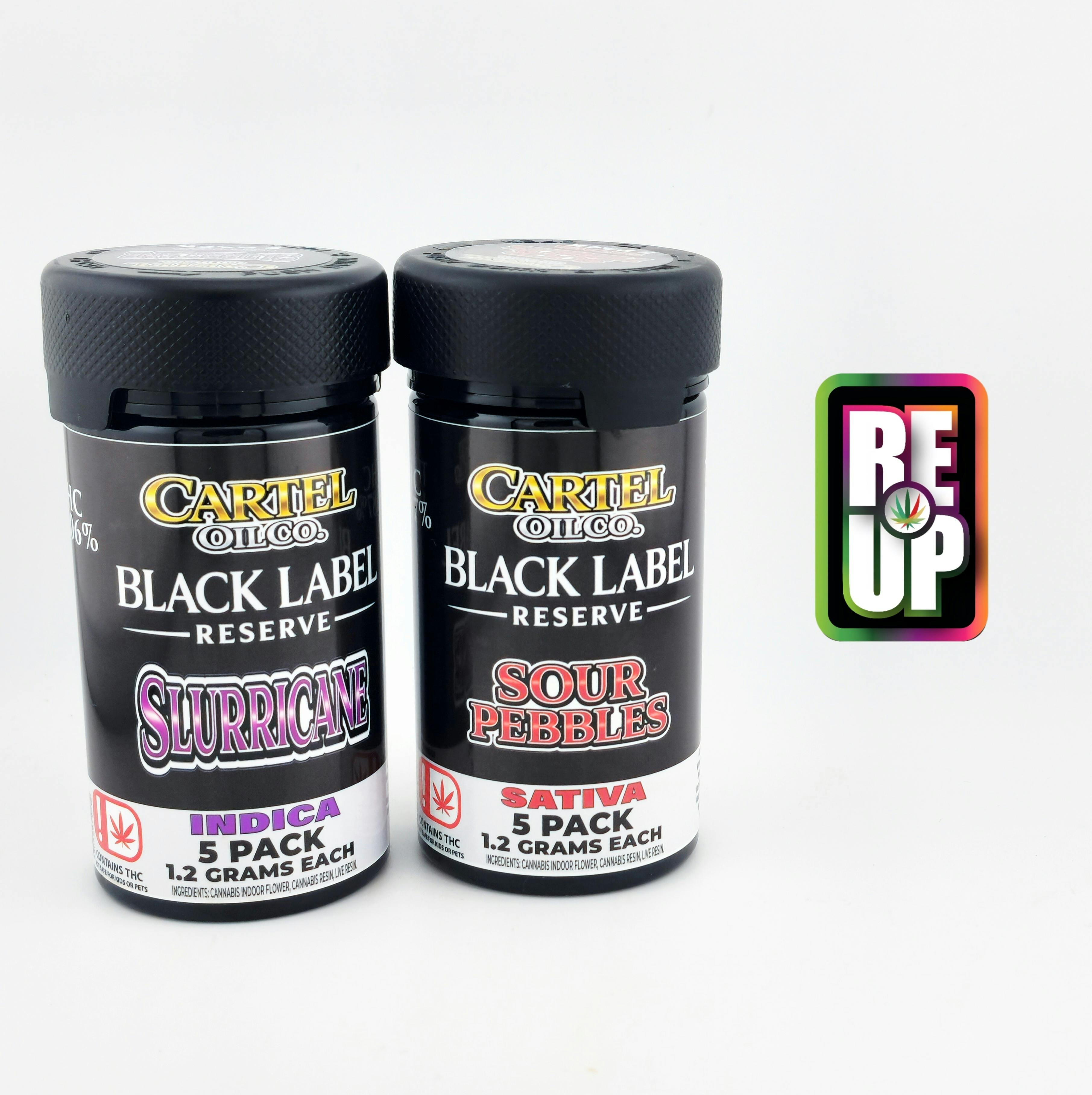 Cartel Black Label Reserve Live Resin Infused 5 PK - Sour Pebbles