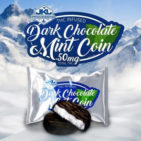 JKJ Dark Chocolate Mint Coin | Chocolates | 140mg/ea