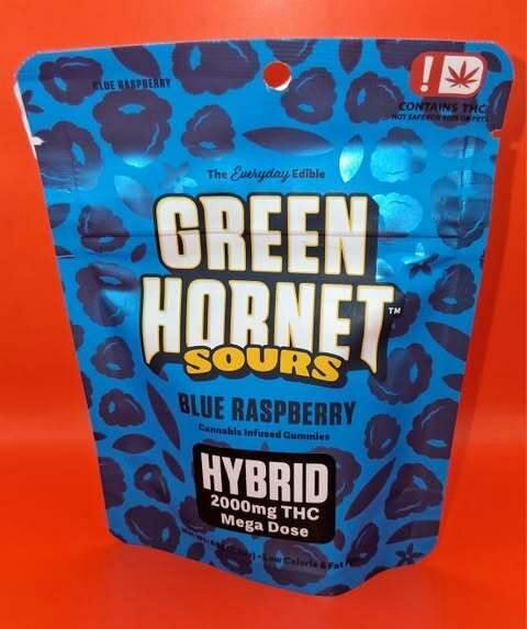 Sour Blue Raspberry Gummies | 2000mg/ea by Green Hornet