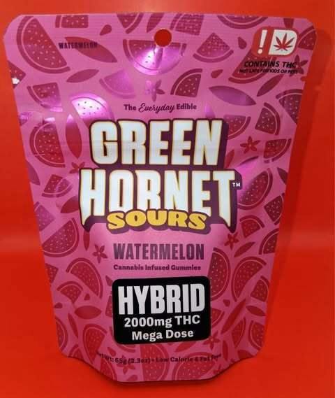 Green Hornet Sour Mega Dose Watermelon 2000mg | Gummies | 10pk | 2000mg/ea by Green Hornet