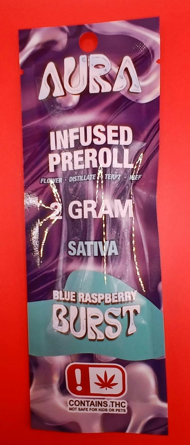 Blue Raspberry Burst Infused Pre Roll 2G