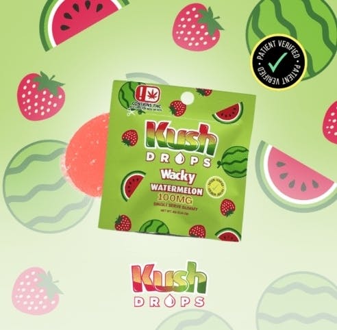 Wacky Watermelon Kush Drops - SINGLE - 100mg THC - at HashFoxx