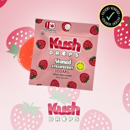 Stoned Strawberry Kush Drops - SINGLE - 100mg THC - at HashFoxx