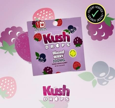 Kush Drops - SINGLE - 100mg THC - Blazed Berry at HashFoxx