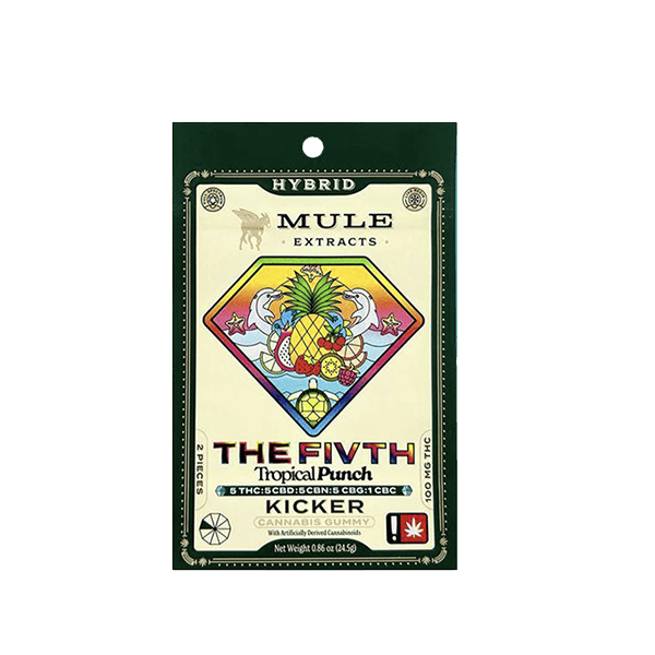 Tropical Punch "The Fivth" 5:5:5:5:1 Kicker Gummy | 100mg | 2ct | 50mg/ea by Mule Extracts