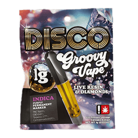 Purple Permanent Marker 1g Groovy Vape Live Resin & Diamonds Cartridge by Disco Dabs