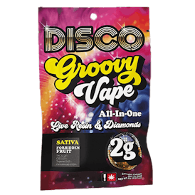 Forbidden Fruit 2g Groovy Vape Live Resin & Diamonds All-in-One Cartridge by Disco Dabs