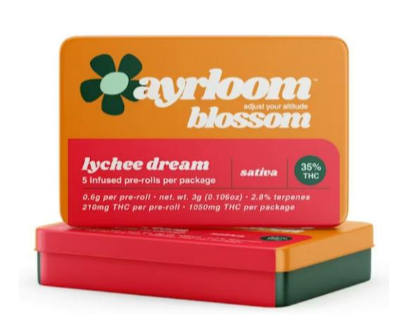 ayrloom | Lychee Dream Infused Pre-Roll | 5 Pack by ayrloom