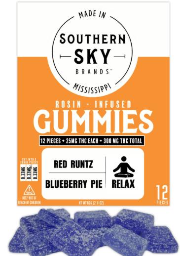 Blueberry Pie x Red Runtz Rosin Gummies | 300mg | 10ct | 30mg/ea by Southern Sky Brands