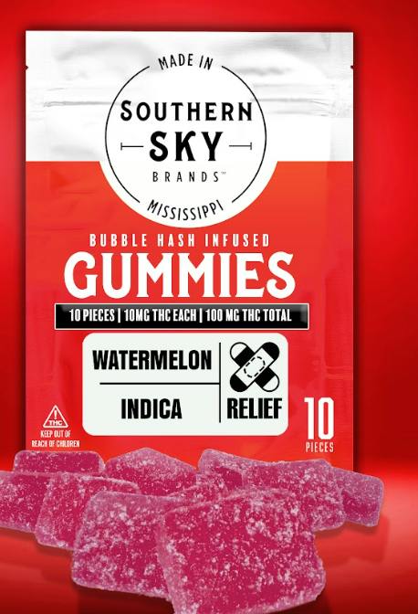 Watermelon Hash Gummies 100mg by Southern Sky Brands