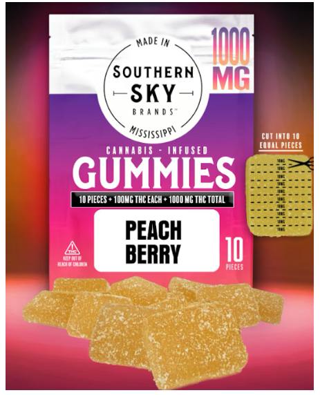 Southern Sky Brands | 1000mg | Peach Berry | Cannabis-Infused Gummies