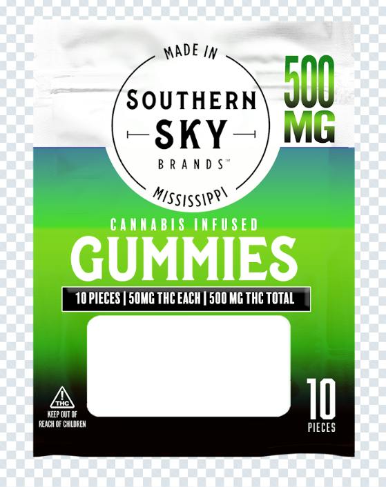 Pineapple Express Terpene Infused Gummies | 500mg | 10ct | 50mg/ea by Southern Sky Brands