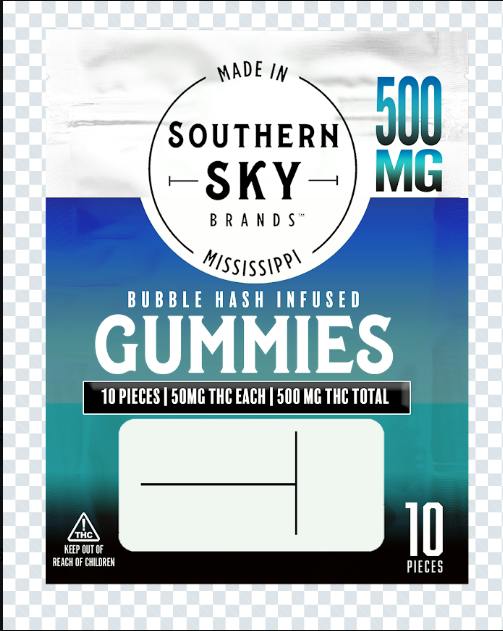 Southern Sky Brands | 500mg | Blueberry | Bubble Hash Infused Gummies