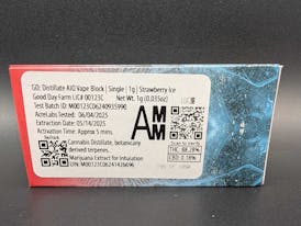 Distillate Disposable 1g - GO Block ICE - Strawberry Ice, 88.28% THC - Good Day