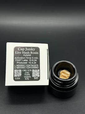 Live Hash Rosin - Cap Junky, 73.8% THC - River Valley Relief