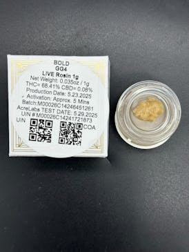Live Rosin - GG4, 68.41% THC - BOLD