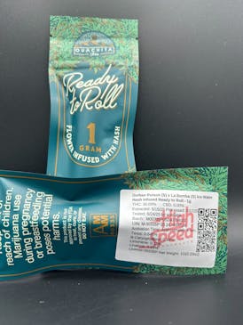 Hash Infused Ground Flower, 1g - Durban Poison (F) x La Bomba (H), 36.09% THC -High Speed