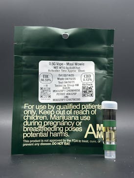High-Potency Distillate Cartridge - Maui Wowie 86.59% THC Distillate - Dark Horse Medicinals