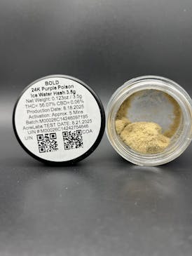 Ice Water Hash, 3.5g - 24K Purple Poison, 56.07% THC - BOLD