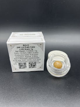 Live Rosin - 24K LA Kush Cake, 70.04% THC - BOLD
