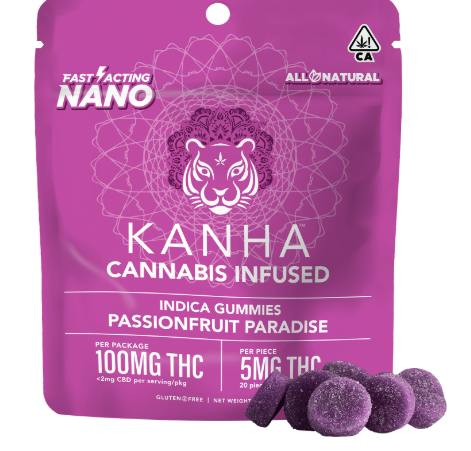Passionfruit Paradise | NANO | Indica | 100mg THC | 20-pack by KANHA